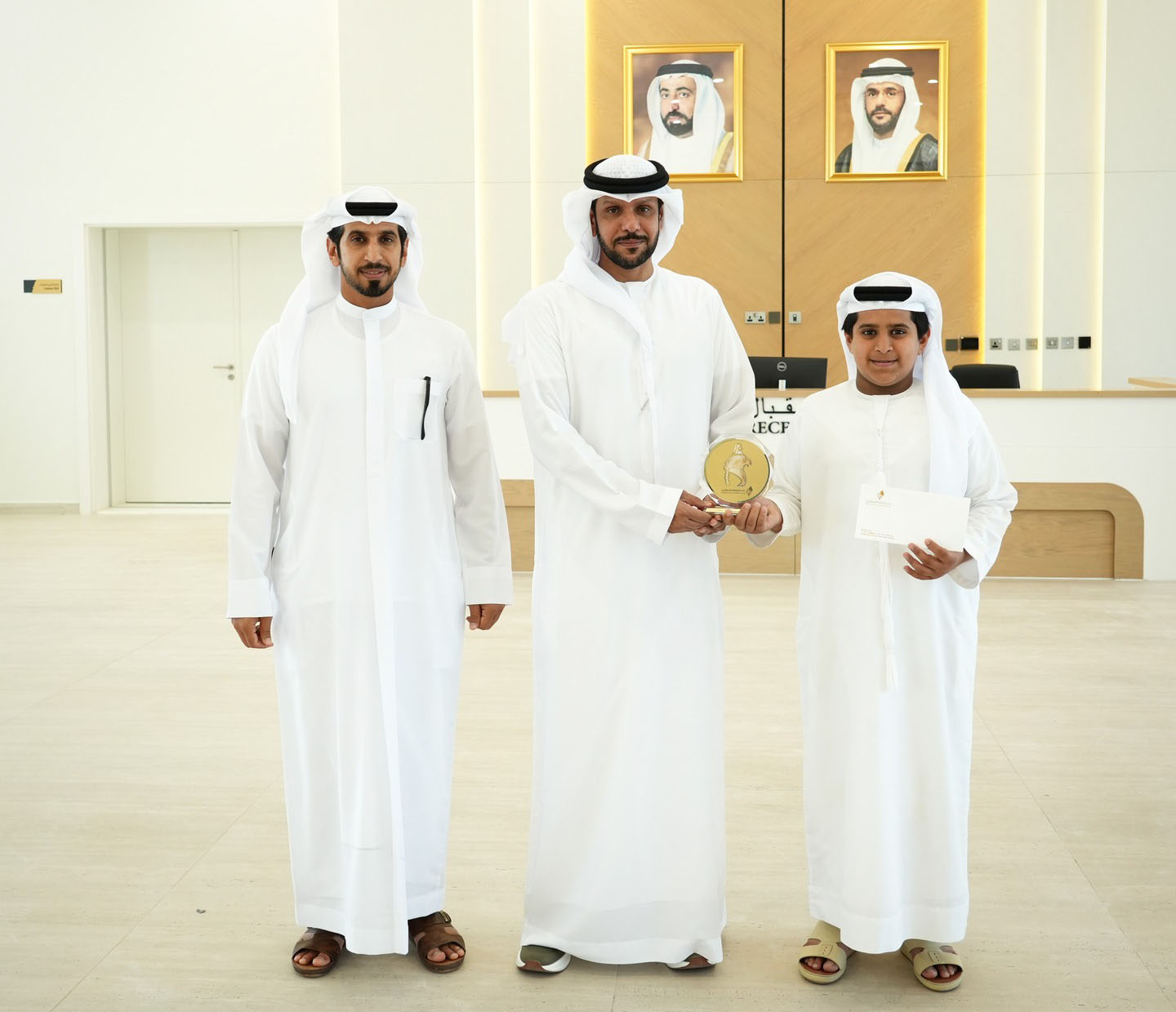 Chairman of Sharjah Falconers Club Honors Junior Falconers at Hissn Feli Opening